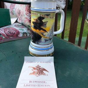 1990 vintage Budweiser limited edition lidded stein with certificate